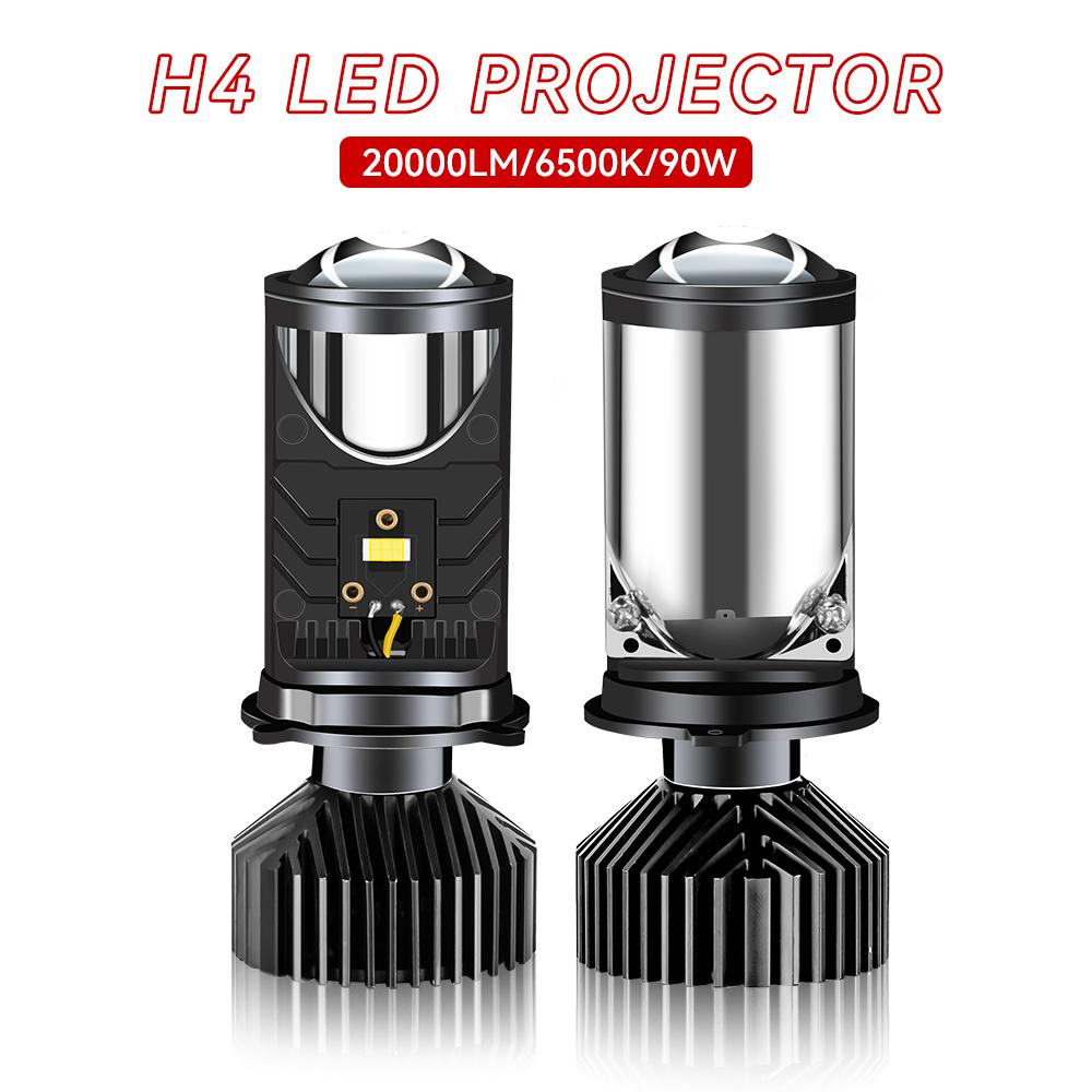 90W 20000LM Auto Lamp Mini Lens LED H4 Bulbs Headlight Car Motorcycle Dual Projector Len Turbo Fan LED Automotive Moto 12V 24V