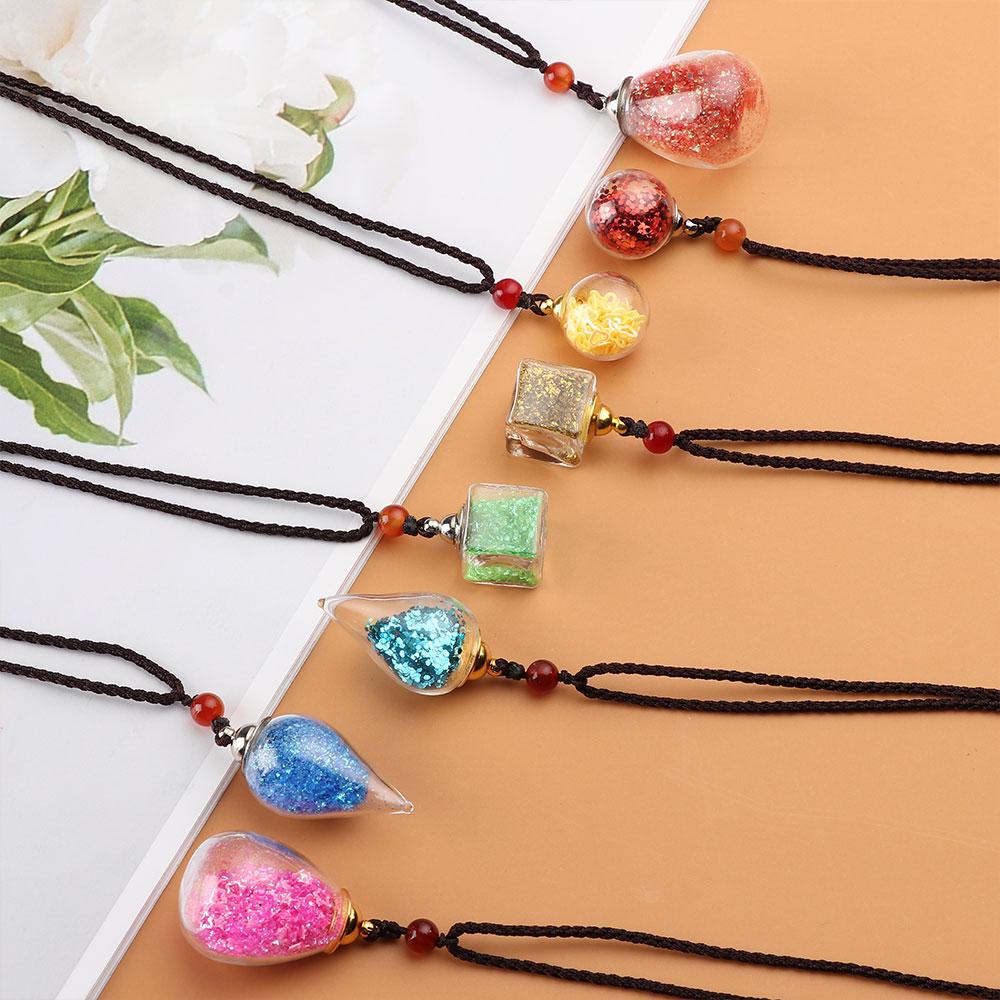New Trendy Water Drop for Women Men Necklace Perfume Bottle Pendant Jewelry Gift Oil Diffuser Vial