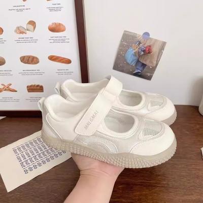 Летние римские туфли Мэри Джейн на липучке 2025 года, новая сетчатая дышащая универсальная спортивная повседневная белая обувь, женская обувь