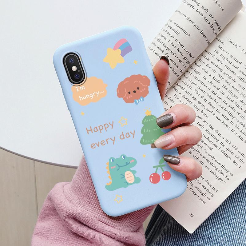 Flowers Funda For iphone X XS MAX XR Capa iphoneX XSMAX Phone Case Soft Silicone Cute Cat Bear Back Cover For iphoneXR Bumper