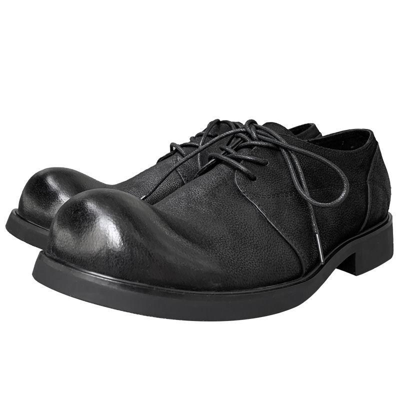 Модная ретро обувь на толстой подошве с большим пальцем, оригинальный дизайн, повседневная обувь для мужчин, модная роскошная дизайнерская модель, кожаная обувь на шнуровке