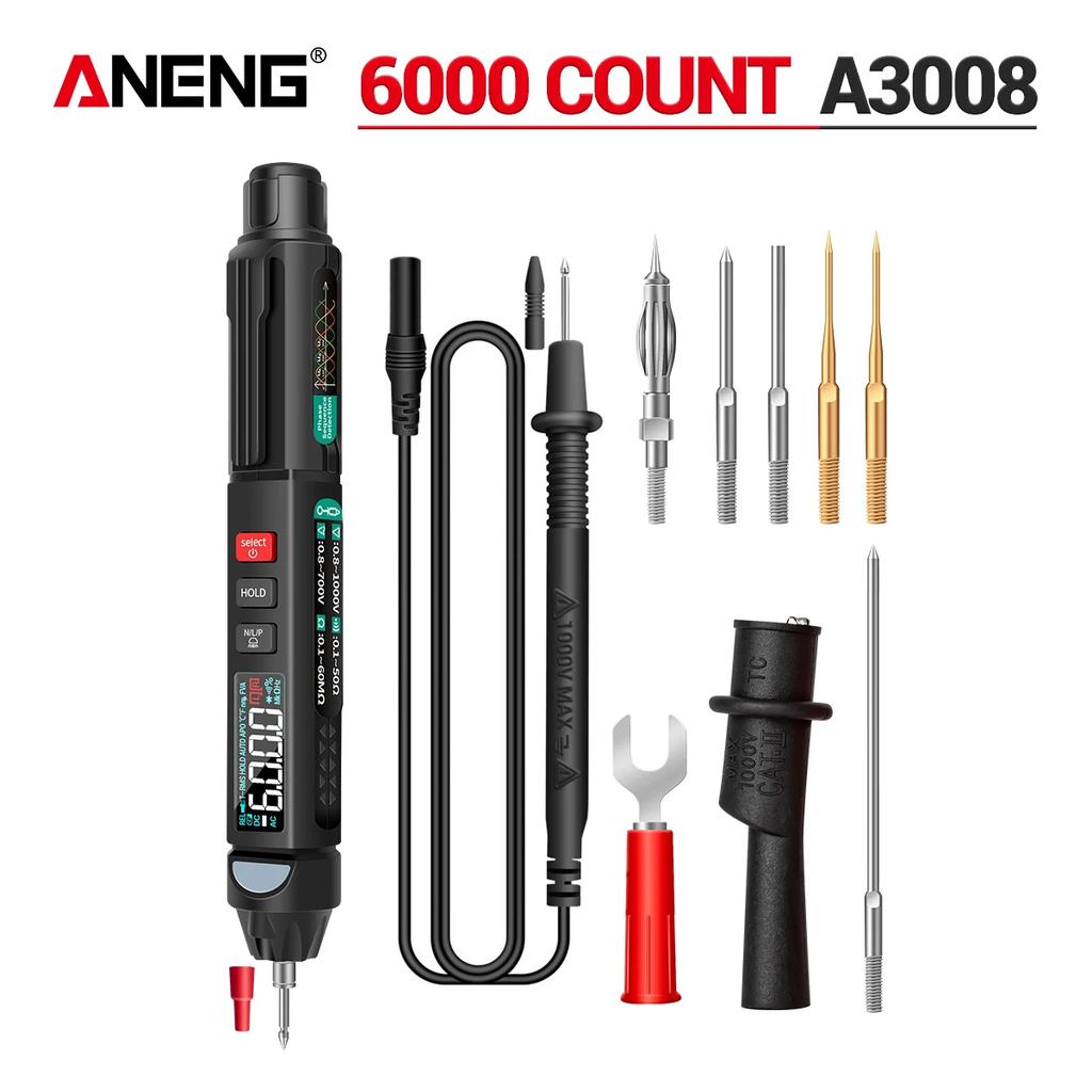 New ANENG A3008 Pen Type Multimeter 6000 Count Non-Contact Professional Automatic Range Voltmeter Current Meter High Precision NCV Intelligent Tools