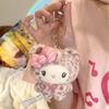Sanrio Hello Kitty Kuromi Leopard Print Bear Series Plush Doll Pendant Keychain Cartoon Backpack Plushs Pendant Toys Kid Gifts