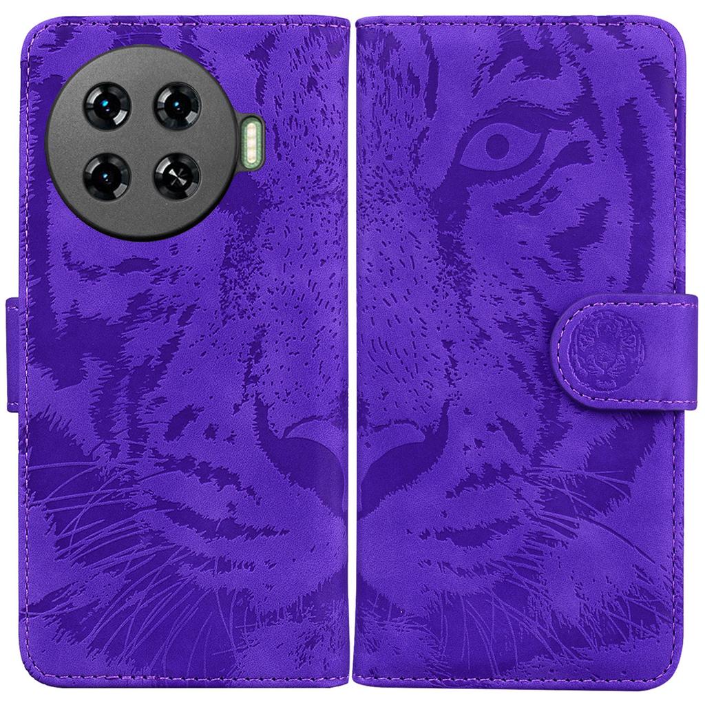 For TECNO Spark 20 Pro+ Wallet Case Tiger Pattern PU Leather Full Protection Phone Cover