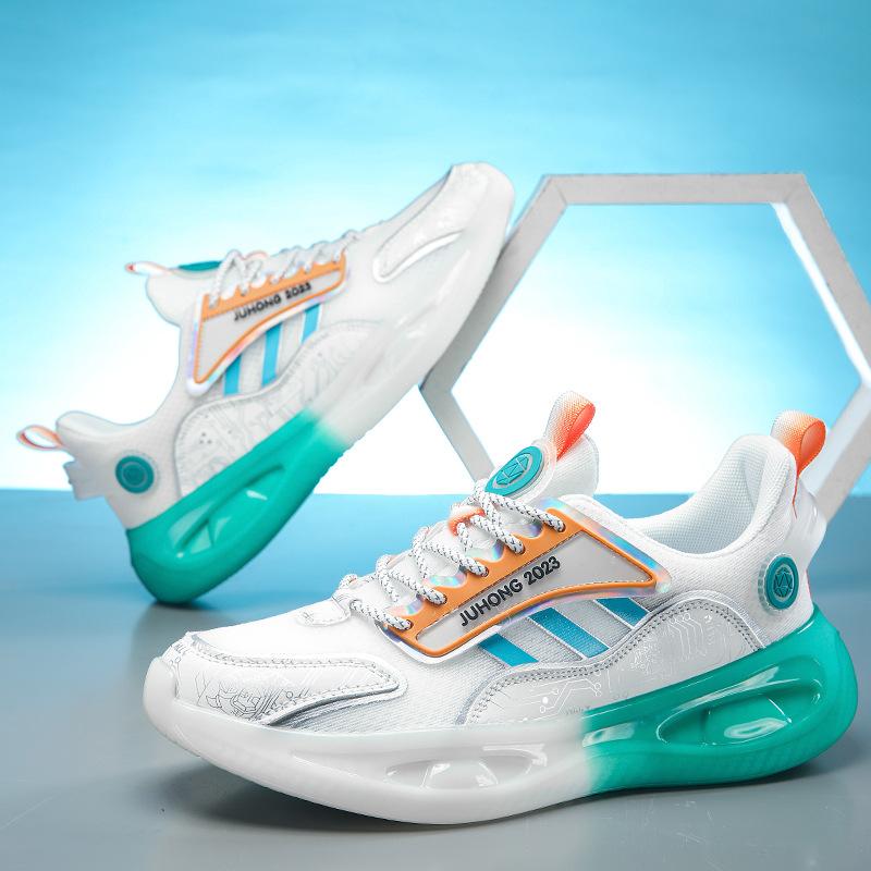 Summer New Product Light Bottom Real Popcorn Men's Casual Breathable Sports Shoes Night Running Shoes Men's Luminous Shoes
