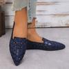 36-43 Большие женские остроносые туфли 2025 года Новые дышащие туфли с плоским дном и небольшим носком