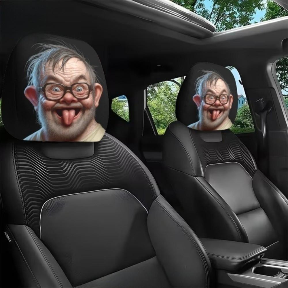2PCS 2 Pcs Set Car Seat Headrest Protector Universal Fit Auto Head Rest Cover Vehicle Seat Decor