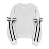 Women's Autumn Color Block Bow Hoodie - Loose Fit, Round Neck, Long Sleeve Pullover