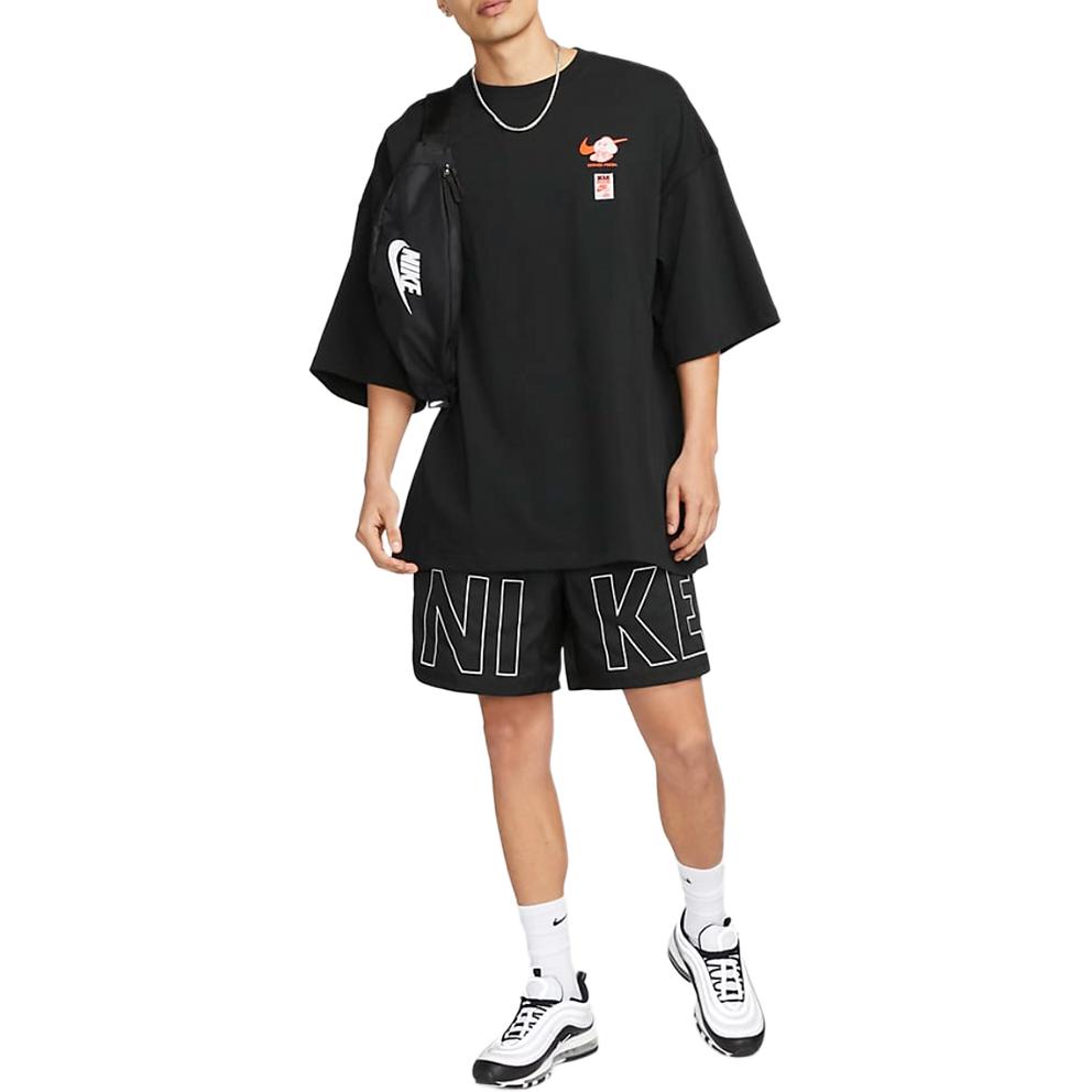 Nike Футболки Мужские Черные С Круглым Вырезом Умеренный Прямой Крой FB9808-010