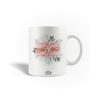 Ceramic Mug - Pink Grey Flower - 30cl - Dishwasher Safe - Height 9.5 Cm - Width 8 Cm