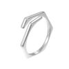 Кольцо Banyan Tree S925 Silver с шестиугольным минималистским открытым индексом - корейская мода