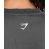 Gymshark Gains Washed Loopback Crew Neck Асфальт Серый Черный B3b8o Gc9x