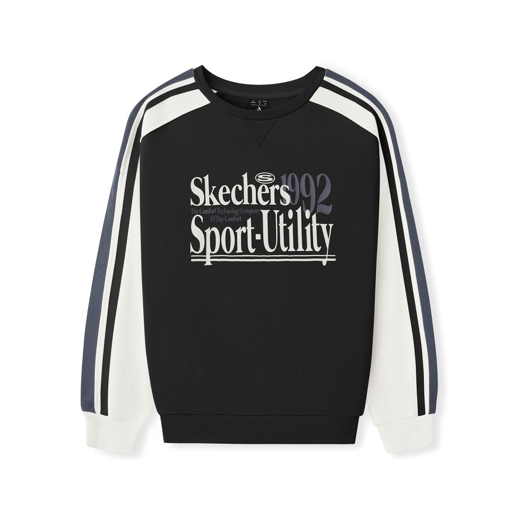 Skechers Спортивная Повседневная Ретро Цветные Блоки Принт Буквы Пуловер Вязаный Свитшот Мужской свитшот L125M065-0018