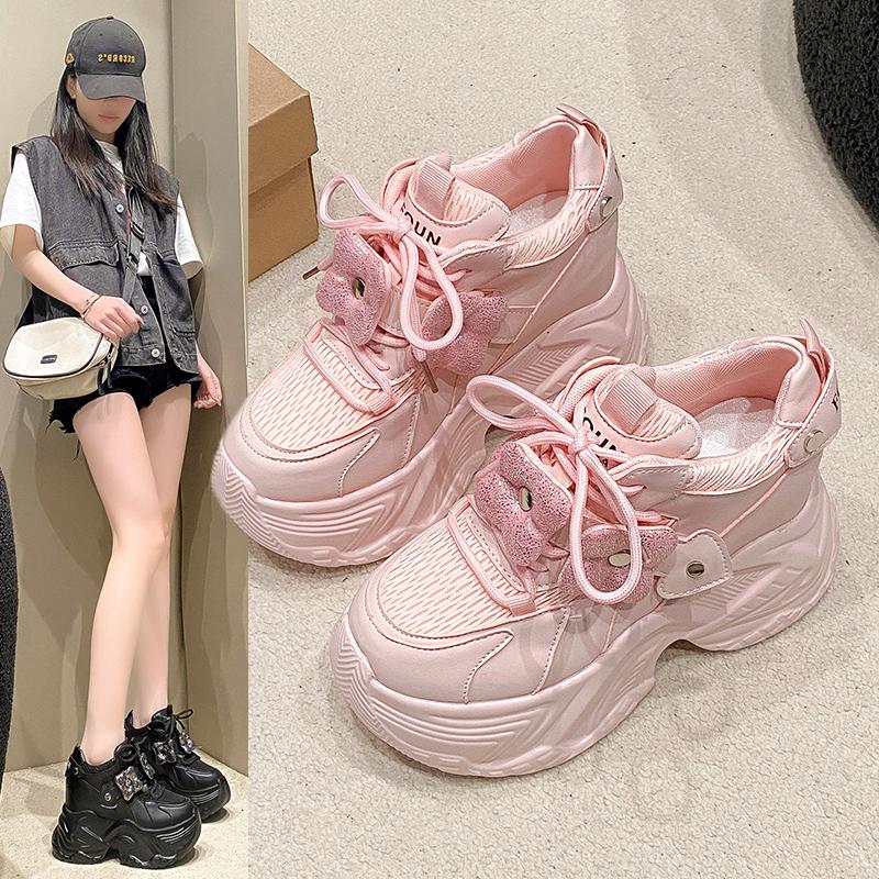 Fashion Women's Sneakers With Platform Woman-shoes Shoes Tennis Female Thick Sole Casual Roses Trainers Mesh 2025 Leisure Women's Sneake