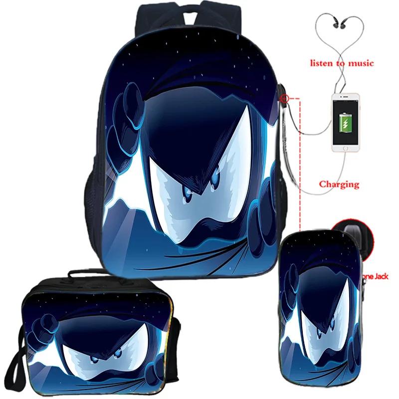 Мальчики Девочки Рюкзак NINJA KIDZ Школьный USB Сумка для книг Рюкзак Ninja Kidz Сумка через плечо Пенал Набор из 3 предметов Школьные сумки Лучший подарок