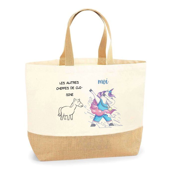 Tote bag - PLANETEE - Cheffes de Cuisine Les Autres vs Moi - Jute - Multicolore - Fabriqué en France