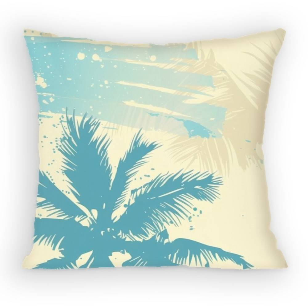 Summer Refreshing Coconut Palm Tree Beach Pillow Case Antidustmite Pillowcase Invisible zipper silky Sofa cover for bedroom