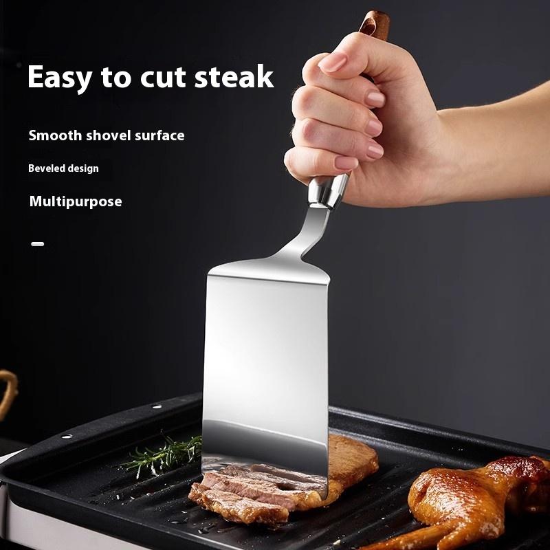 Набор аксессуаров для гриля, лопатка для гриля, скребок, флиппер, нержавеющая сталь, говядина, мясо, плоская крышка, гриль, кухонные принадлежности