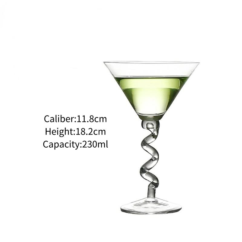 Creative Cocktail Glasses Cups Curved Martini Glass Cup Personalized Curved Martini Glass Goblet Drinkware Bar Home Accessories
