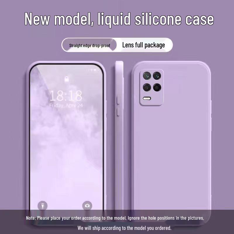 Чехол для телефона Realme Q3 - Жидкий кубик Рубика однотонный, Полное покрытие, Защита от падений, Прямая грань, Мягкий чехол, Новая модель