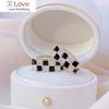 14-каратное настоящее золотое покрытие Роскошные черные и белые циркониевые клетчатые серьги-кольца Модные ювелирные изделия Блестящие женские свадебные аксессуары для вечеринок
