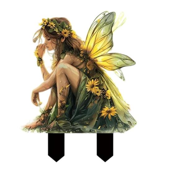 Украшение цветочного горшка в виде феи Акриловая фигурка феи, кашпо, богемный декор цветочного горшка, аксессуары для растений и садовый декор