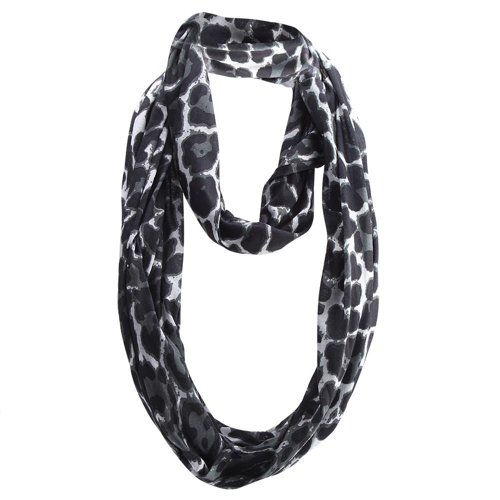 Reusable Loop Scarf Storage Bag with Zipper for Wallet Pocket Passport(Silver)