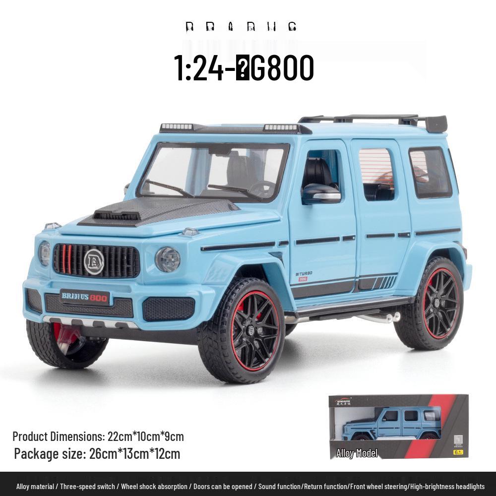1:Литой металлический модель автомобиля Brabus G800 в масштабе 1:24 со звуком, светом и механизмом оттяжки