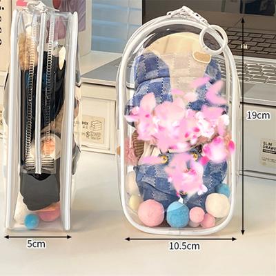 19 см прозрачная ПВХ-сумка с брелком для ключей для Mystery Box Mini Figures Doll Carrying Display Case Keychain Pouch для коллекционных предметов