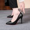 Woman Pumps Fashion Women's Soft Leather Pumps Spring New Thin High Heels 2024 New Dress Shoes Ladies Stiletto Black Big Size