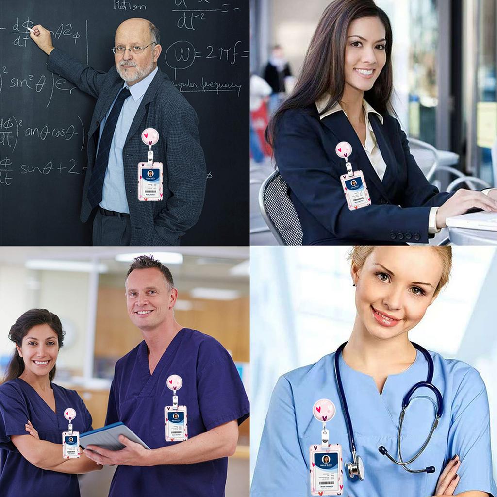 Butterfly Neck Lanyard with Badge Card Holder Retractable Badge Holder and Detachable Neck Strap Set for Office School