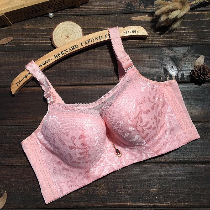 Sexy Large Size Bra Full Cup Bustier Gathered Underwear Anti-glare Thin Section To Increase The Bra
