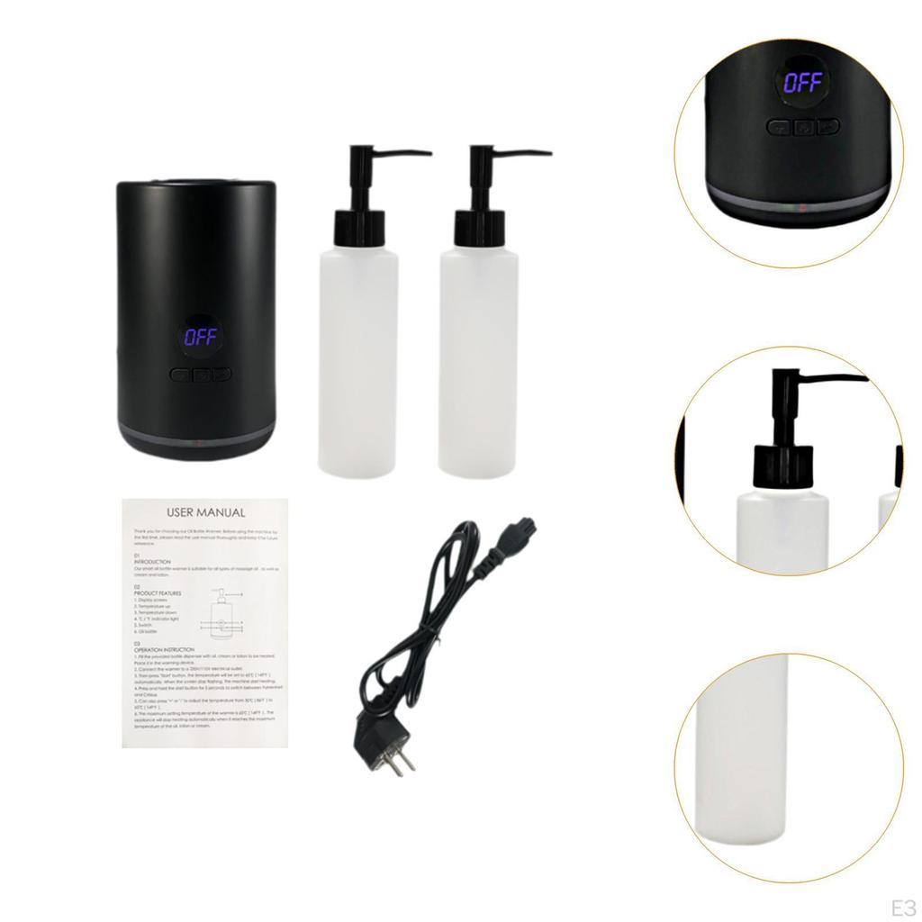 Нагреватель массажного масла на одну бутылку с аксессуарами для бутылок, теплый белый цвет