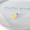 Silver 925 Spring Flower Pink Yellow Piercing (S9733576)