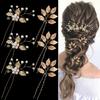 Elegant Women's Hairpin Gold Silver Leaf Pearl Hair Comb Korean Style Jewelry Wedding Hair Accessories For Girls New Year Gifts