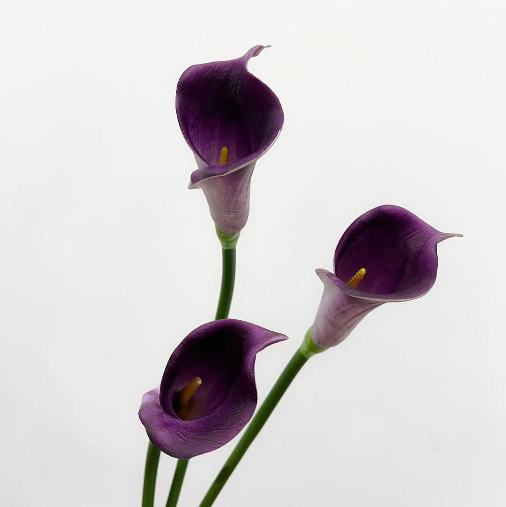 5Pcs White Calla Lily Pu Artificial Flowers Home Living Room Decoration Realistic Hoonlily Fake Flowers Wedding Floral Bouquet