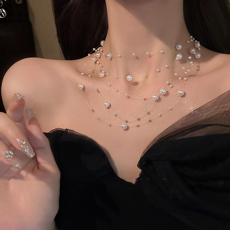 Многослойное жемчужное цыганское ожерелье супер-фея 2026 новая цепочка на ключицу женская цепочка на шею украшение