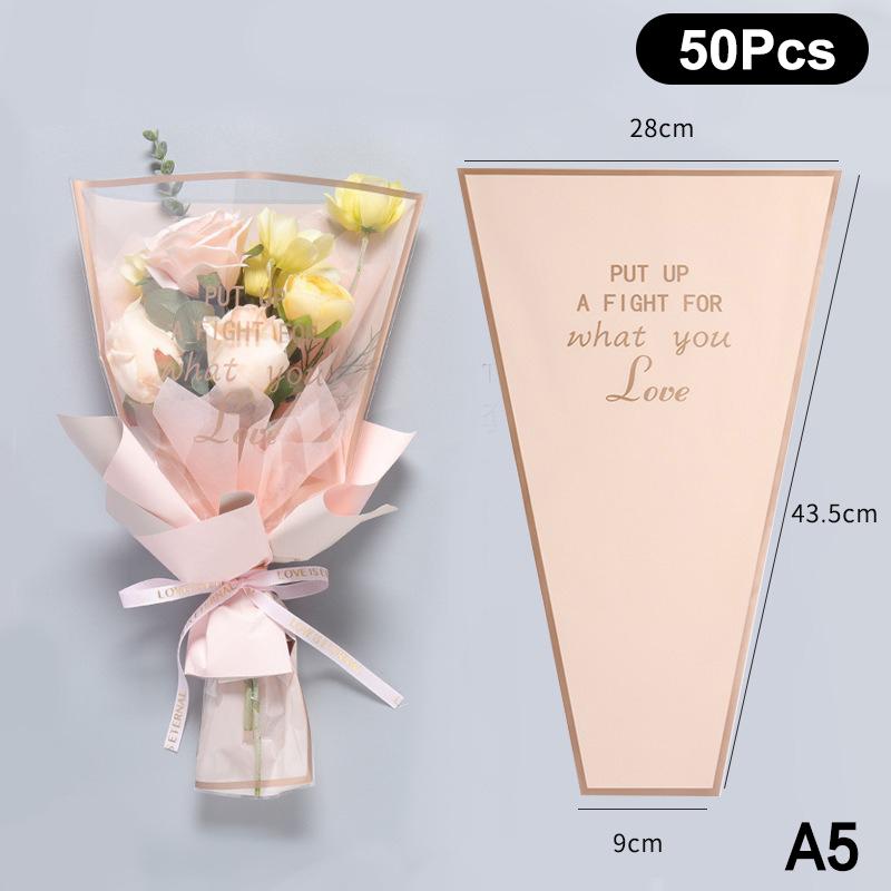 20/30/50 шт. Цветные обертки для цветов Прозрачный пакет для букета Обертка для цветов Водонепроницаемая DIY Подарок Цветочный декор