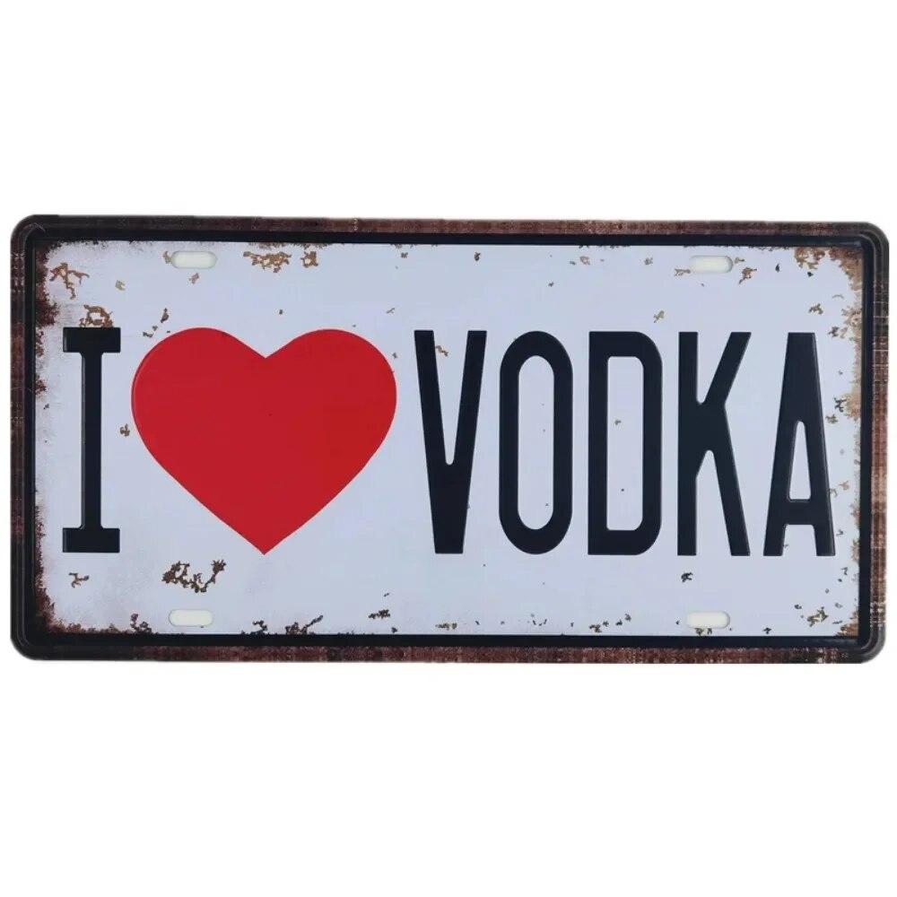 Metal Tin Sign Car License Plate Beer Beach USA Art Poster Shabby Plaque Iron Poster Pub Wall Sticker Decor