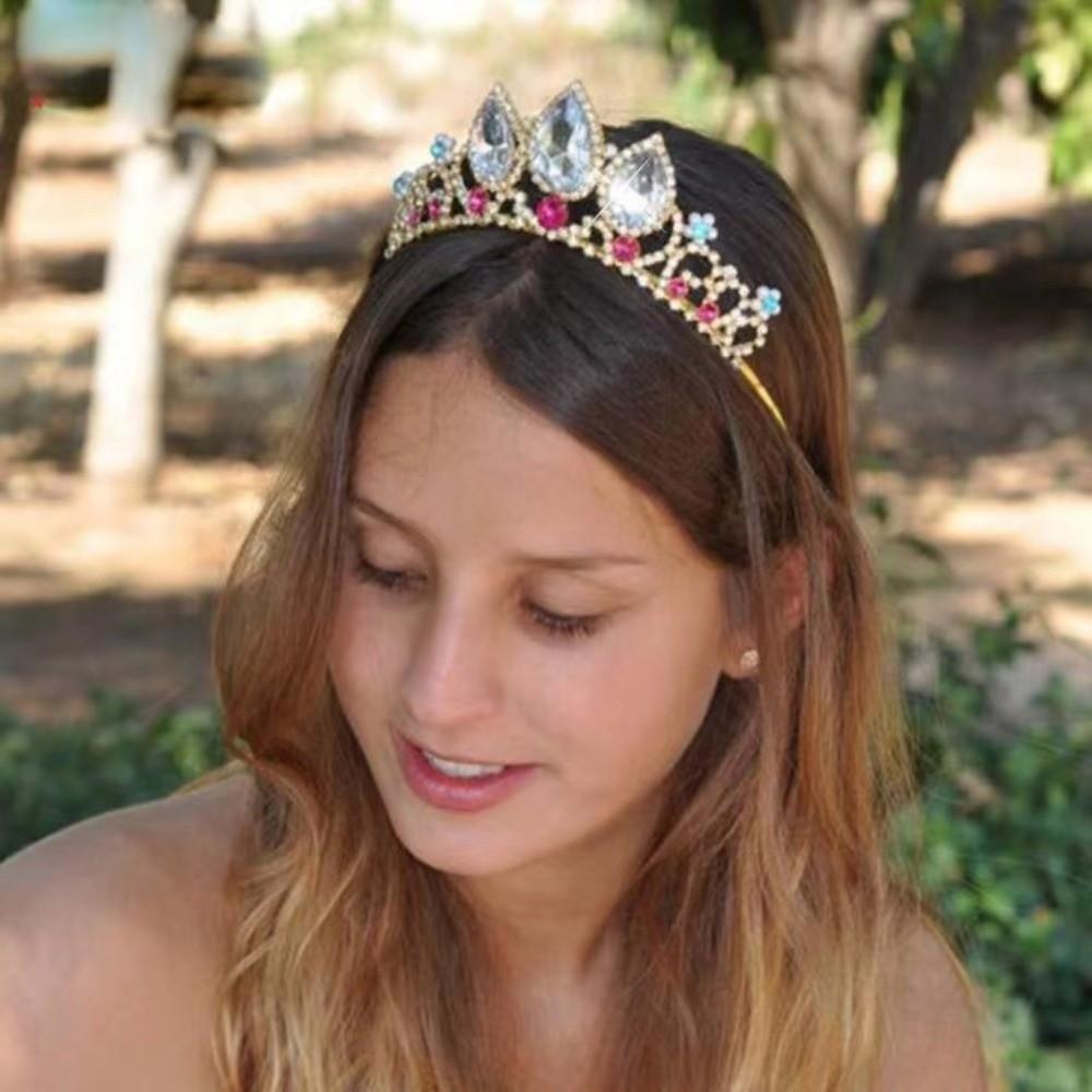 Sparkly Rhinestone Princess Tiara Pearl Headband Bride Wedding Tiaras Crystal Tiara Children