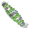 Abalone Shell, Tsavorite Handmade 925 Sterling Silver Bracelet 7-8" U7T02