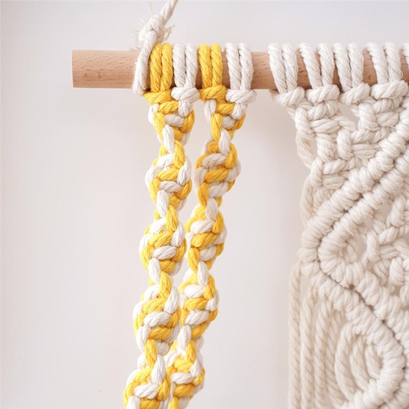 Хорошая Одноярусная Макраме Бохо Настенная Полка, Ручная Работа Бохо Деревянная Плетеная Декор Полка для Растений, Мини Шикарный Органайзер