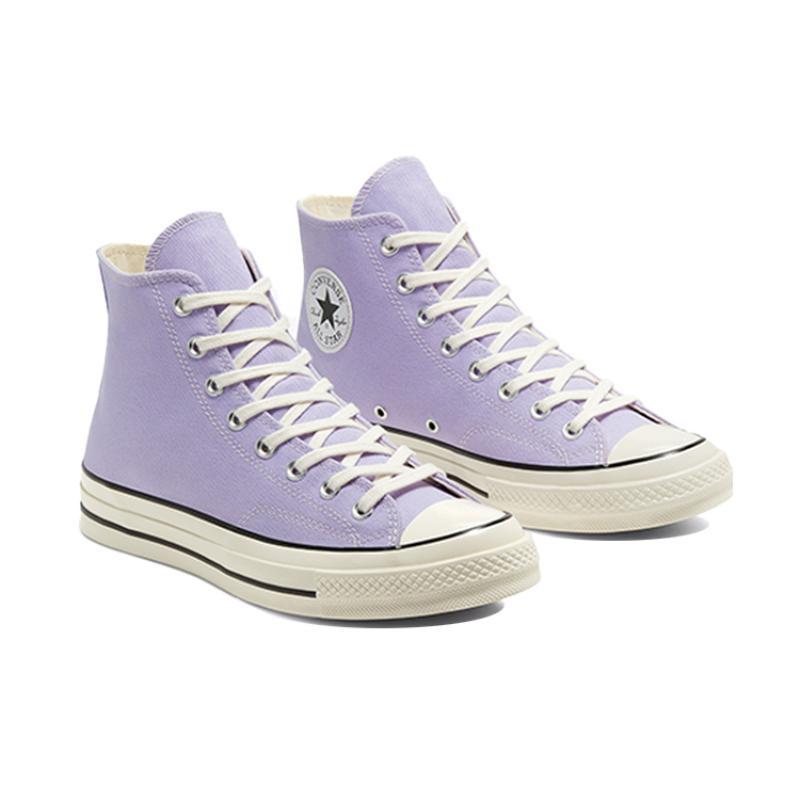 Converse 1970-е Chuck Taylor All Star Модные Повседневные Универсальные Высокие парусиновые кеды Унисекс Цвет Таро Фиолетовый
