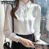 Белая шифоновая рубашка женская с длинными рукавами весенняя мода однотонное нижнее пальто профессиональная классическая рубашка офисная женская одежда