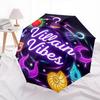 Villain, Vibes Themed Automatic Opening and Closing Umbrella, Brightly Colored 8-rib Portable Umbrella, Suitable for Men and Women, A Perfect Gift for