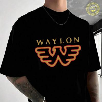 Waylon Jennings - Official Merchandise Men's Women Summer Cotton T-shirt Moto Short Sleeved Cas