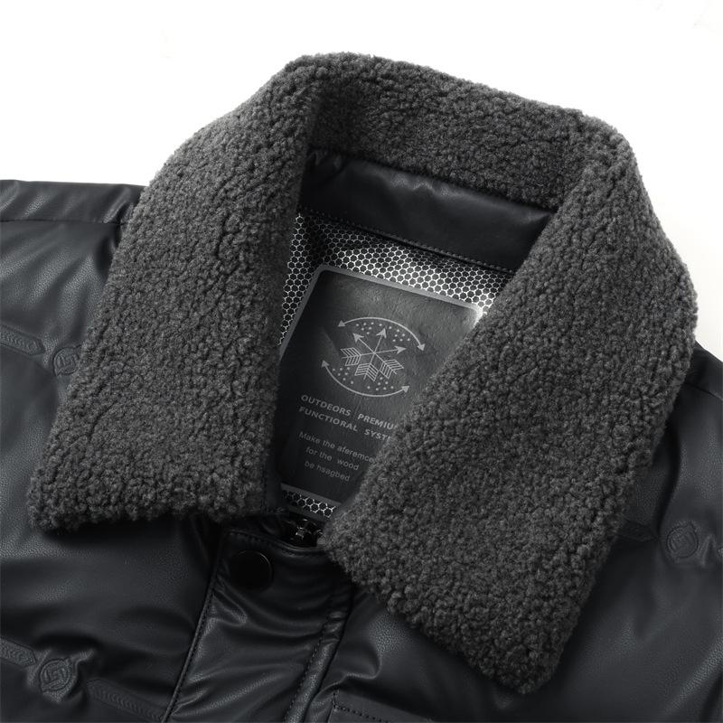 Мужская куртка-пуховик из белого утиного пуха, зимняя, новая, съемный меховой воротник, утолщенная, теплая, из искусственной кожи, повседневная куртка