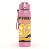 1PC New York City 92 Lettering 750ml Color Plastic Sports Water Bottle Leakproof Flip Straw Lid Suitable for Sports Office Home Use