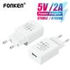 FONKEN Адаптер питания 5 В/2 А, штекер США/ЕС, USB-порт питания, универсальные зарядные устройства для мобильных телефонов, дорожный адаптер питания
