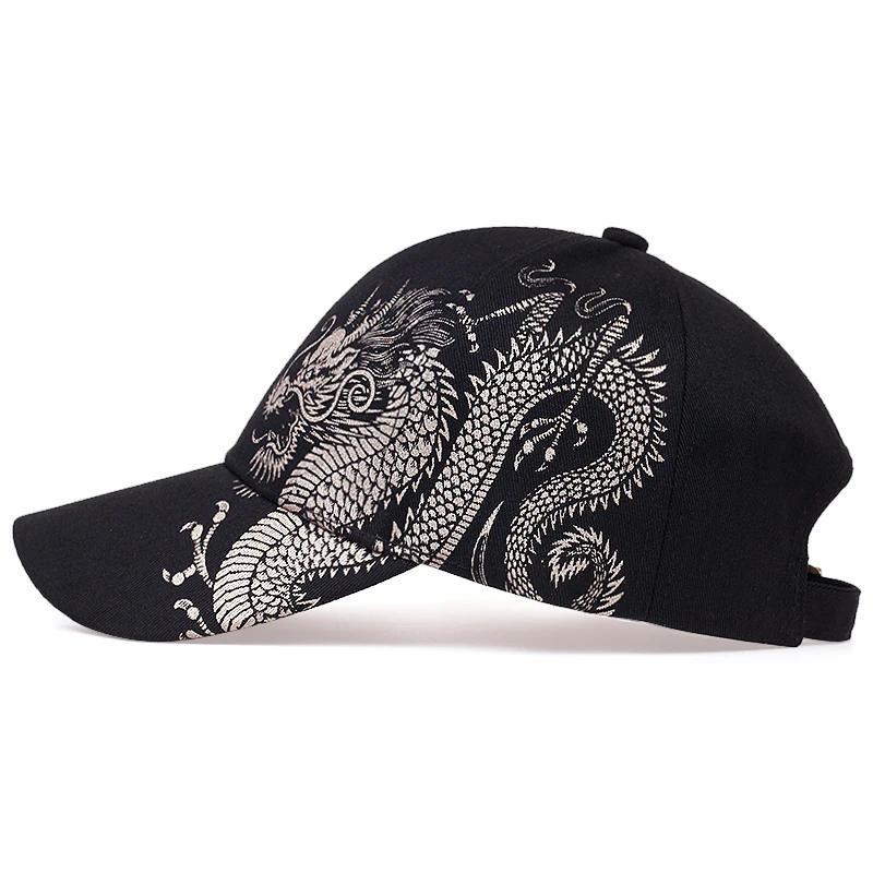 Summer Sunscreen Chinese Style Dragon Print Baseball Cap Fashion Casual Cotton Rapper Hip Hop Caps Trucker Hat Golf Hats